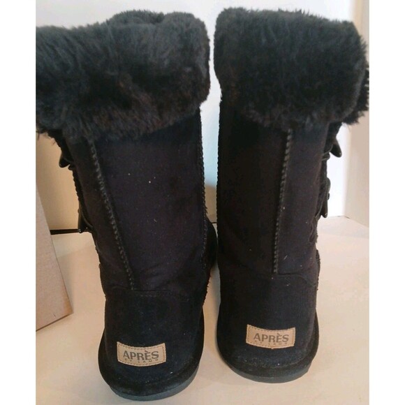 Apres by Lamo BLACK Microfiber Faux Fur Lined Winter Boots Women's Sz 11 NIB - Picture 8 of 16